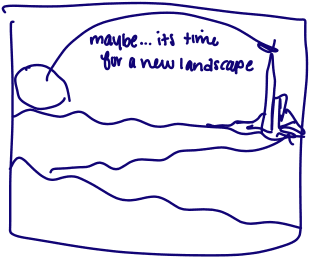 Storyboard frame: time for a new landscape